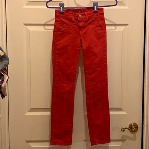 size 8 girls red J Brand skinny jeans